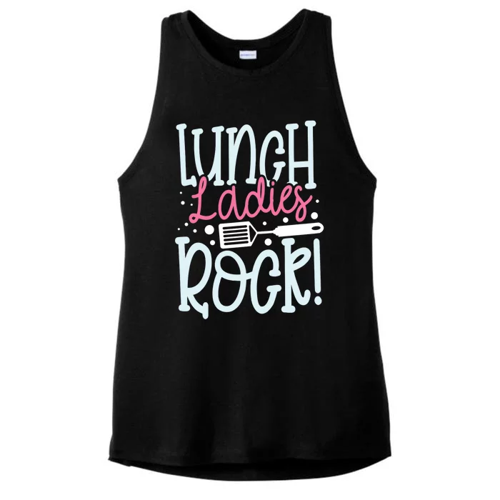 Lunch Ladies Rock Lady Squad School Woman Cafeteria Worker Ladies Tri-Blend Wicking Tank