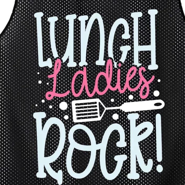 Lunch Ladies Rock Lady Squad School Woman Cafeteria Worker Mesh Reversible Basketball Jersey Tank