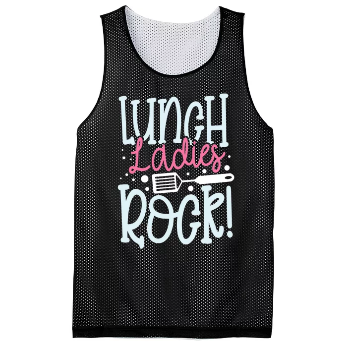 Lunch Ladies Rock Lady Squad School Woman Cafeteria Worker Mesh Reversible Basketball Jersey Tank