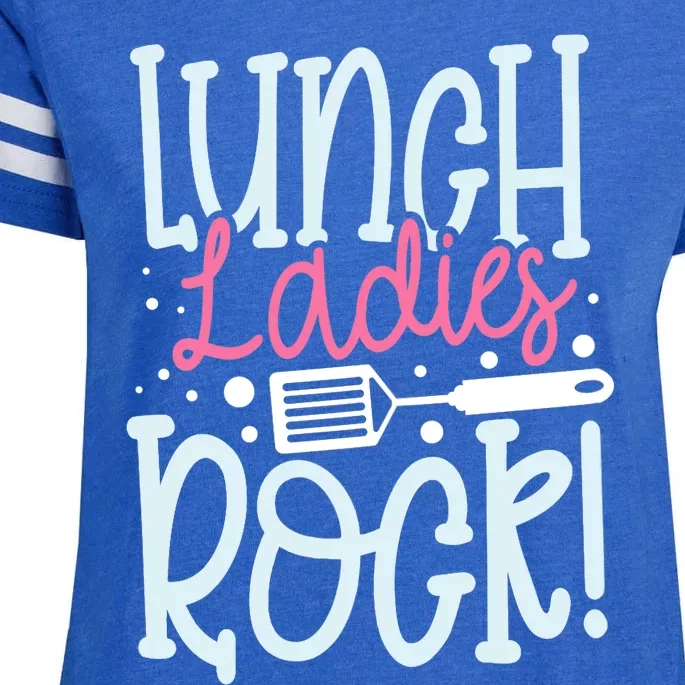 Lunch Ladies Rock Lady Squad School Woman Cafeteria Worker Enza Ladies Jersey Football T-Shirt