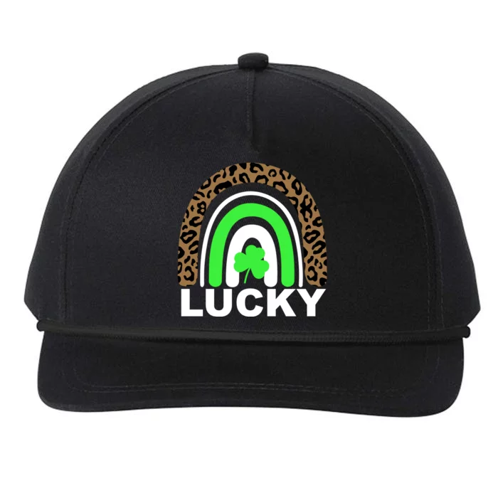 Lucky Leopard Rainbow Snapback Five-Panel Rope Hat