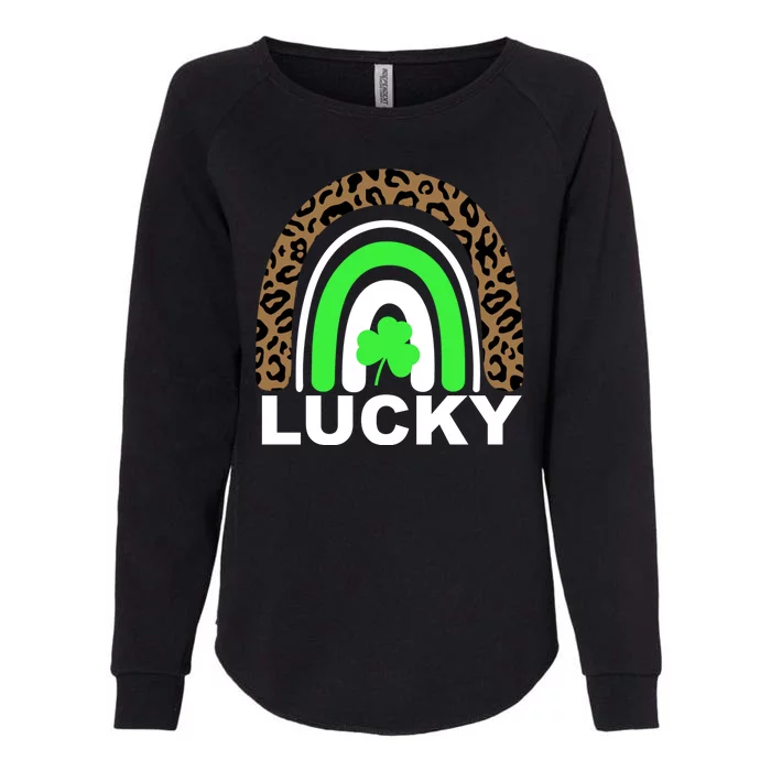 Lucky Leopard Rainbow Womens California Wash Sweatshirt