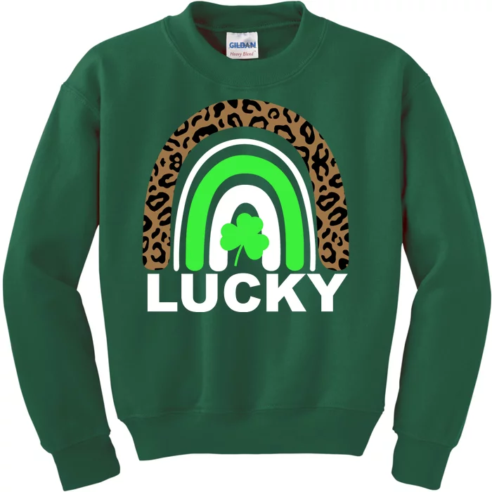 Lucky Leopard Rainbow Kids Sweatshirt