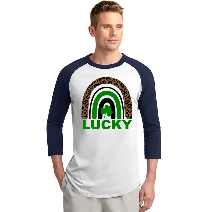 Lucky Leopard Rainbow Baseball Sleeve Shirt