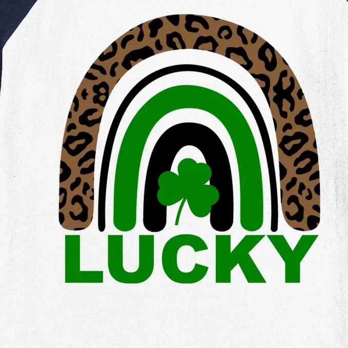 Lucky Leopard Rainbow Baseball Sleeve Shirt