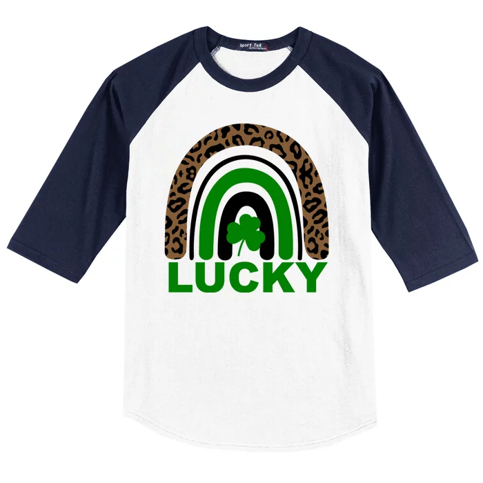 Lucky Leopard Rainbow Baseball Sleeve Shirt