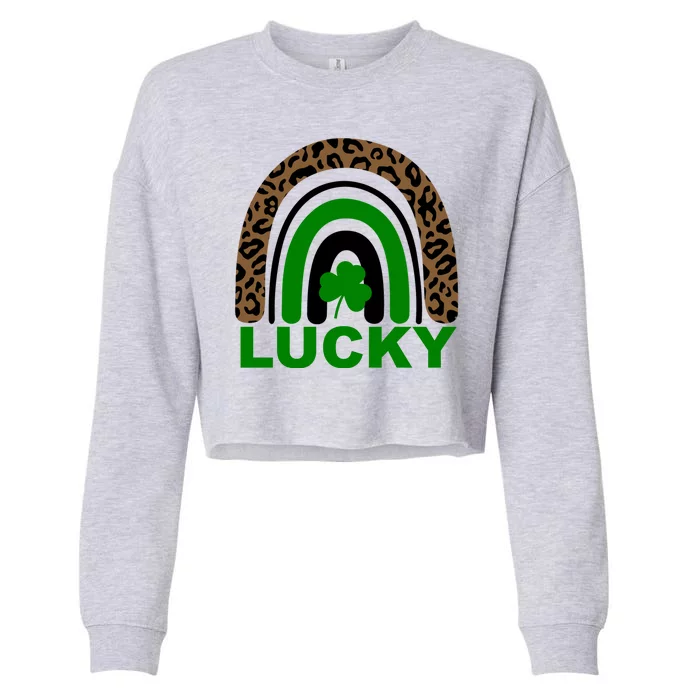 Lucky Leopard Rainbow Cropped Pullover Crew