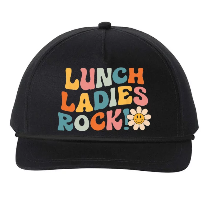 Lunch Ladies Rock! Retro Lunch Ladies Squad Cafeteria Crew Snapback Five-Panel Rope Hat