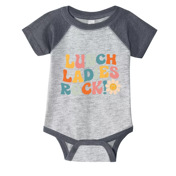 Lunch Ladies Rock! Retro Lunch Ladies Squad Cafeteria Crew Infant Baby Jersey Bodysuit