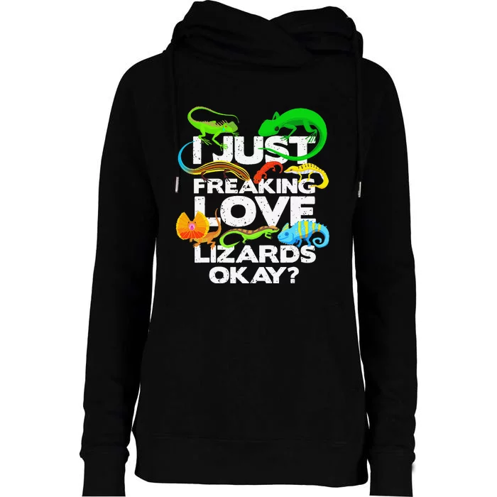 Lizard Lover Reptile Types Of Lizards Funny Lizard Womens Funnel Neck Pullover Hood