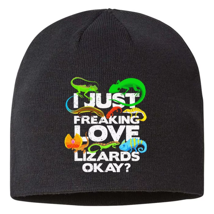 Lizard Lover Reptile Types Of Lizards Funny Lizard 8 1/2in Sustainable Knit Beanie