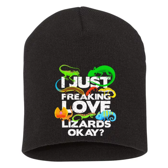 Lizard Lover Reptile Types Of Lizards Funny Lizard Short Acrylic Beanie