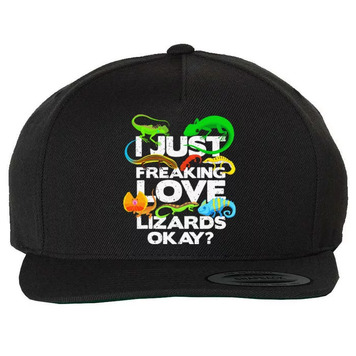 Lizard Lover Reptile Types Of Lizards Funny Lizard Wool Snapback Cap