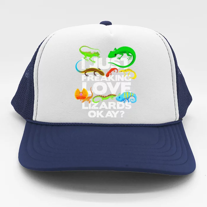 Lizard Lover Reptile Types Of Lizards Funny Lizard Trucker Hat