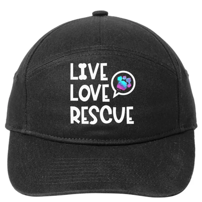 Live Love Rescue Animal Rights Animal Shelter Worker 7-Panel Snapback Hat