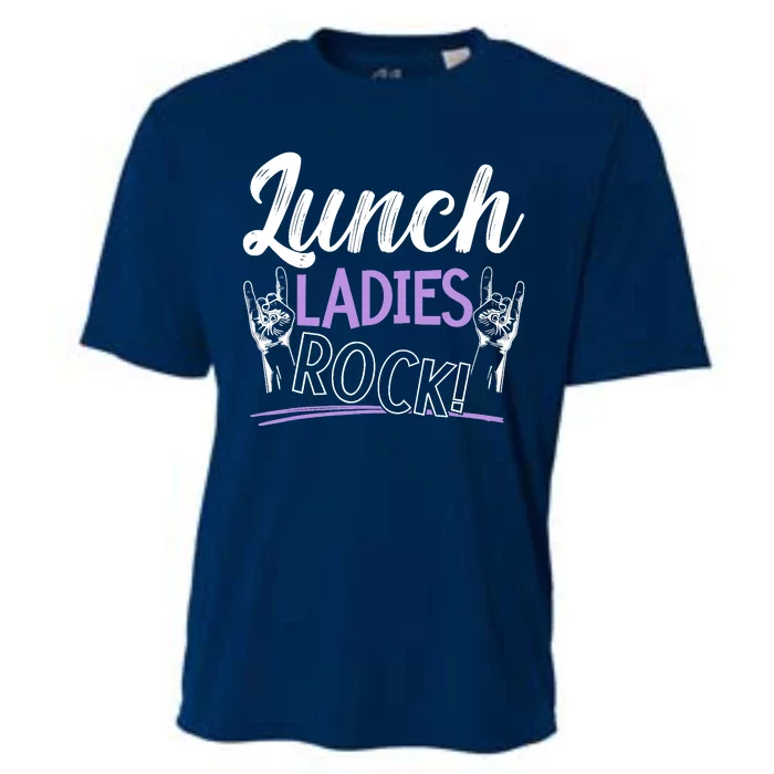 Lunch Ladies Rock Cafeteria Worker Dinner Lady Cook Cooling Performance Crew T-Shirt