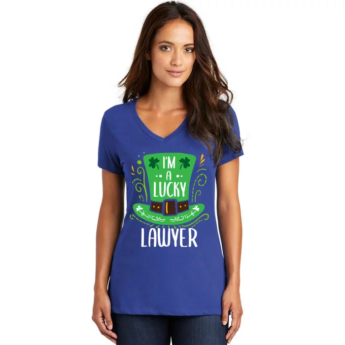 Lucky Lawyer St Patrick's Day Lawyers Gift Women's V-Neck T-Shirt