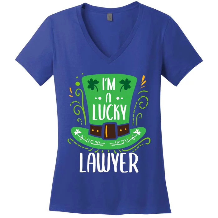 Lucky Lawyer St Patrick's Day Lawyers Gift Women's V-Neck T-Shirt