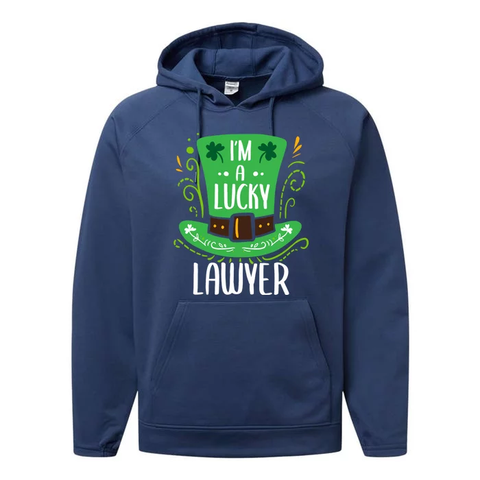 Lucky Lawyer St Patrick's Day Lawyers Gift Performance Fleece Hoodie