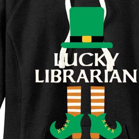 Lucky Librarian St Patrick's Day Leprechaun Book Lover Read Gift Women's Fleece Hoodie