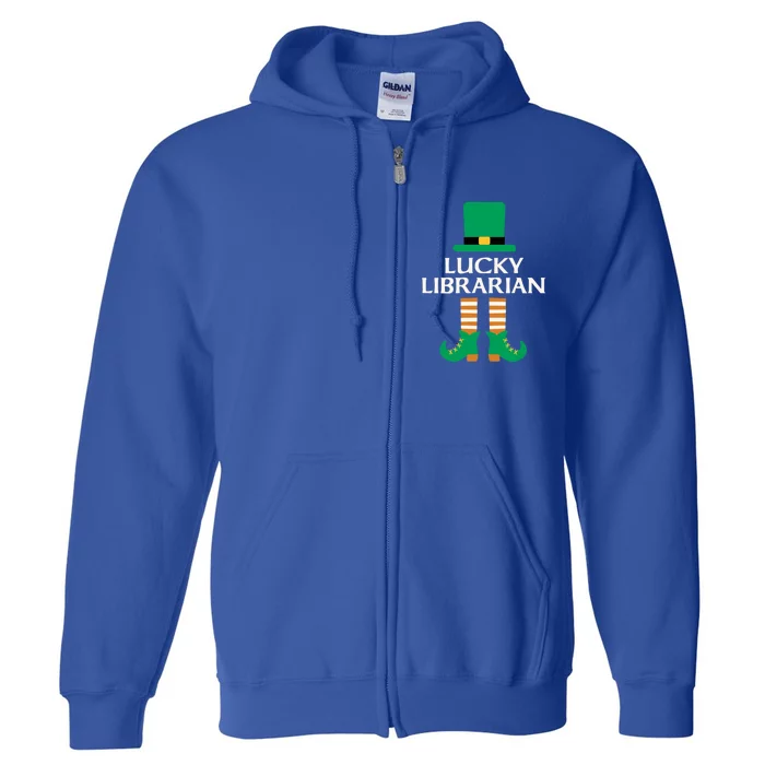 Lucky Librarian St Patrick's Day Leprechaun Book Lover Read Gift Full Zip Hoodie