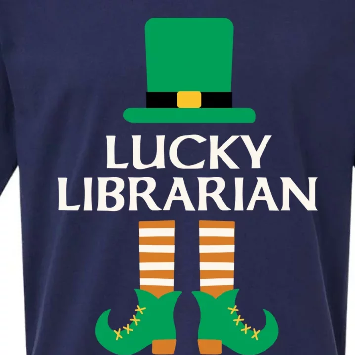 Lucky Librarian St Patrick's Day Leprechaun Book Lover Read Gift Sueded Cloud Jersey T-Shirt