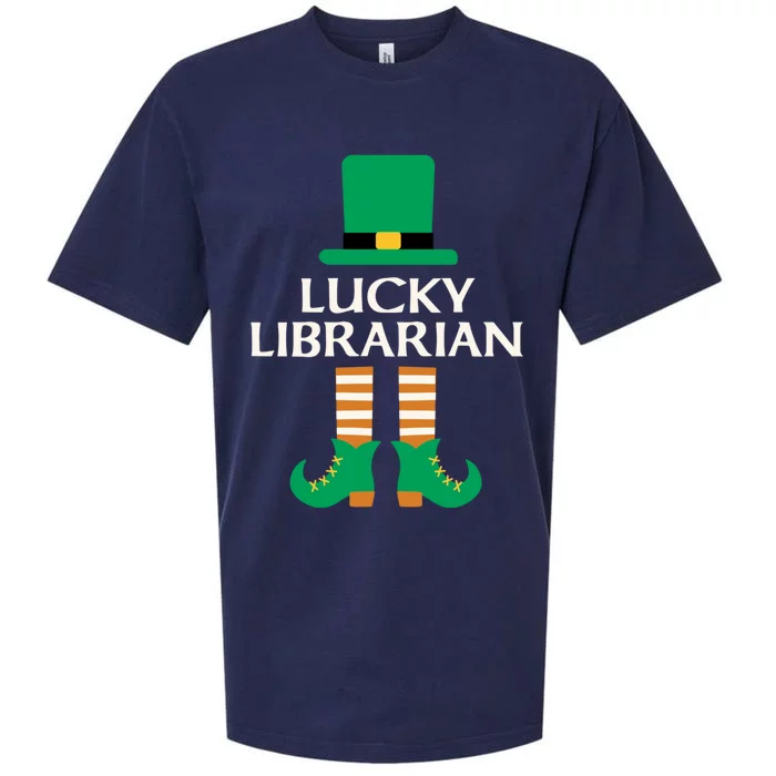 Lucky Librarian St Patrick's Day Leprechaun Book Lover Read Gift Sueded Cloud Jersey T-Shirt