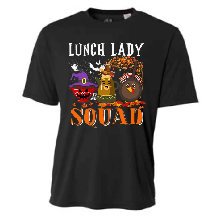 Lunch Lady Squad Thanksgiving Halloween Cooling Performance Crew T-Shirt