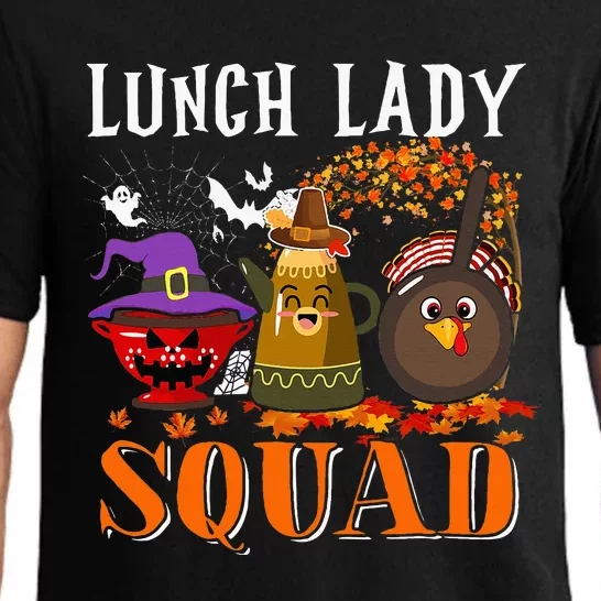 Lunch Lady Squad Thanksgiving Halloween Pajama Set