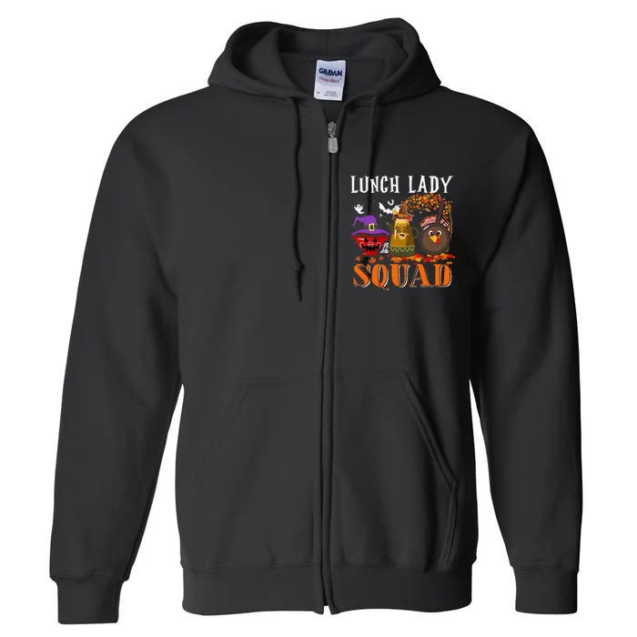 Lunch Lady Squad Thanksgiving Halloween Full Zip Hoodie