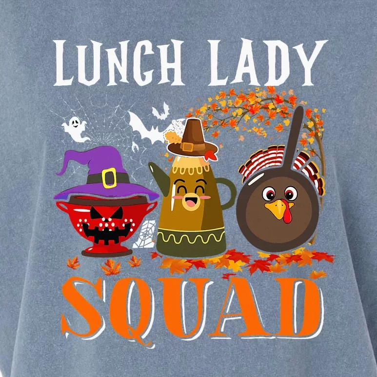 Lunch Lady Squad Thanksgiving Halloween Garment-Dyed Women's Muscle Tee