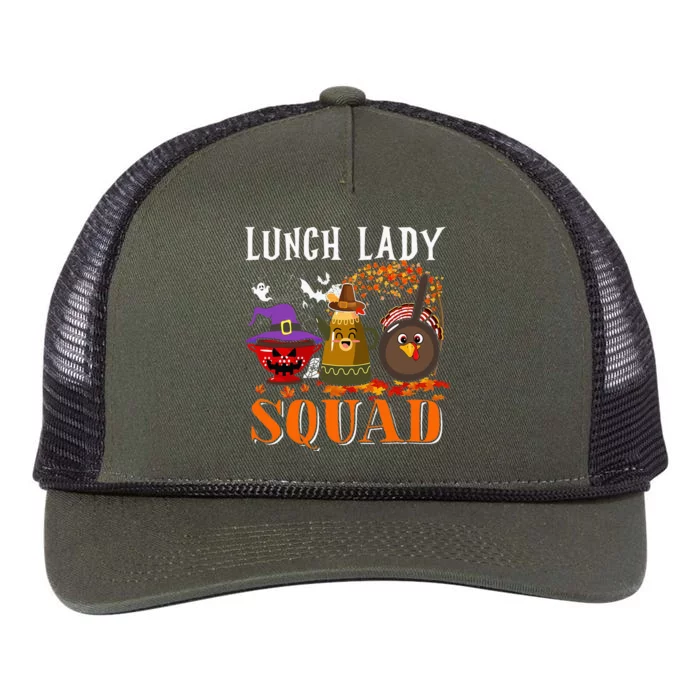 Lunch Lady Squad Thanksgiving Halloween Retro Rope Trucker Hat Cap