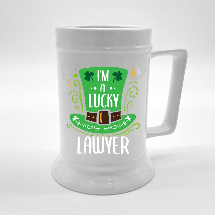 Lucky Lawyer St Patrick's Day Lawyers Gift Front & Back Beer Stein