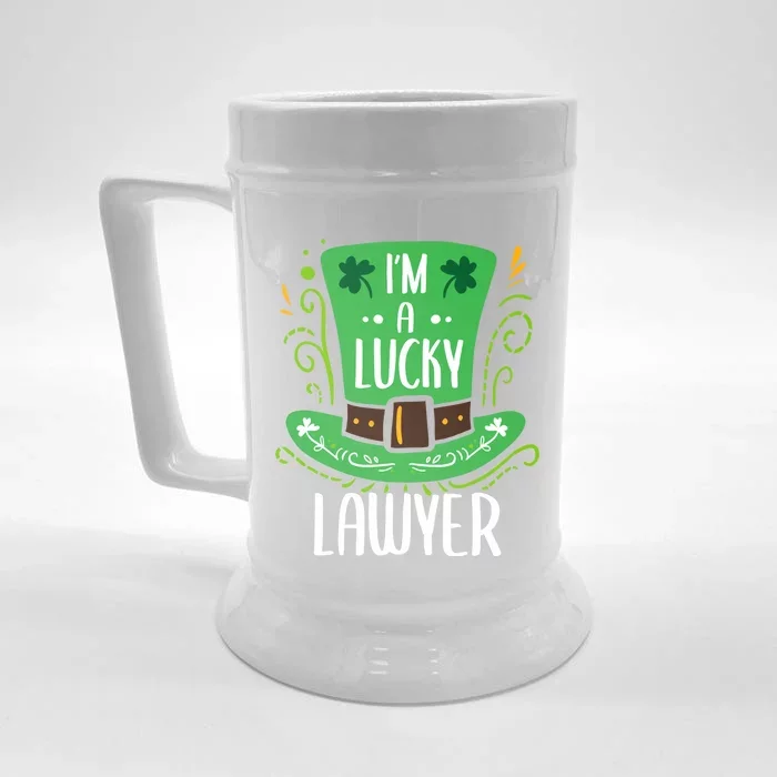 Lucky Lawyer St Patrick's Day Lawyers Gift Front & Back Beer Stein