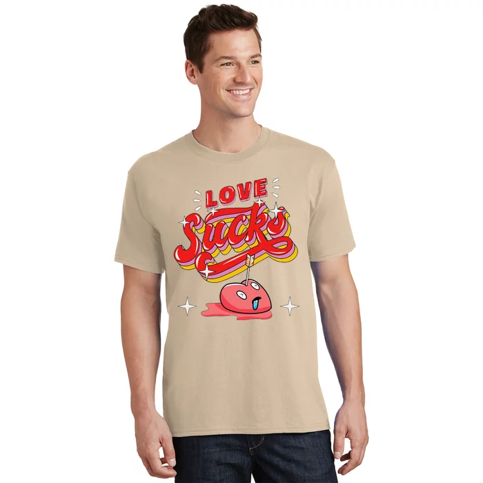 Lovesickness Love Sucks Broken Heart Anti Valentines Day T-Shirt