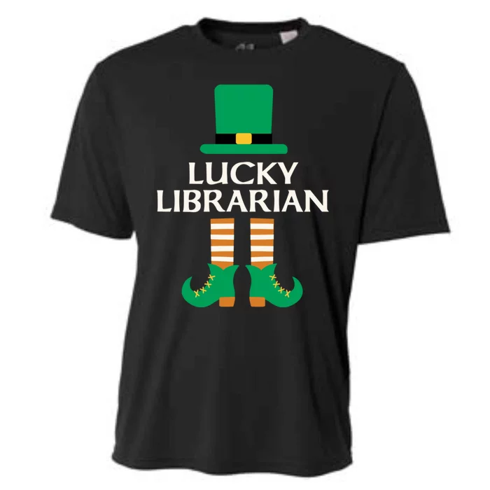 Lucky Librarian St Patrick's Day Leprechaun Book Lover Read Gift Cooling Performance Crew T-Shirt