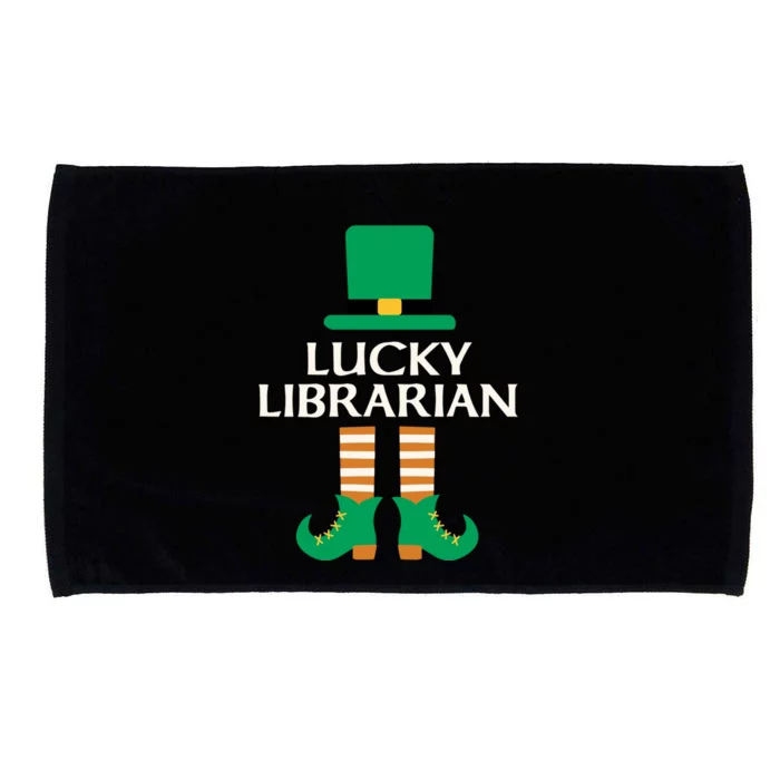 Lucky Librarian St Patrick's Day Leprechaun Book Lover Read Gift Microfiber Hand Towel