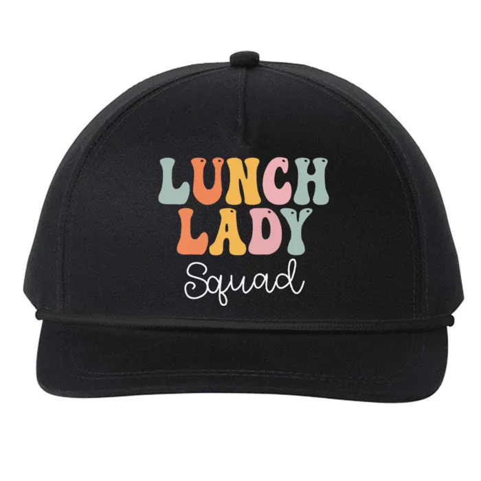 Lunch Lady Squad Retro Groovy Vintage First Day Of School Snapback Five-Panel Rope Hat