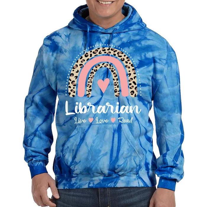 Librarian Library Squad Book Lover Rainbow Cute Literary Gift Tie Dye Hoodie