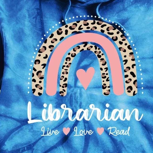 Librarian Library Squad Book Lover Rainbow Cute Literary Gift Tie Dye Hoodie