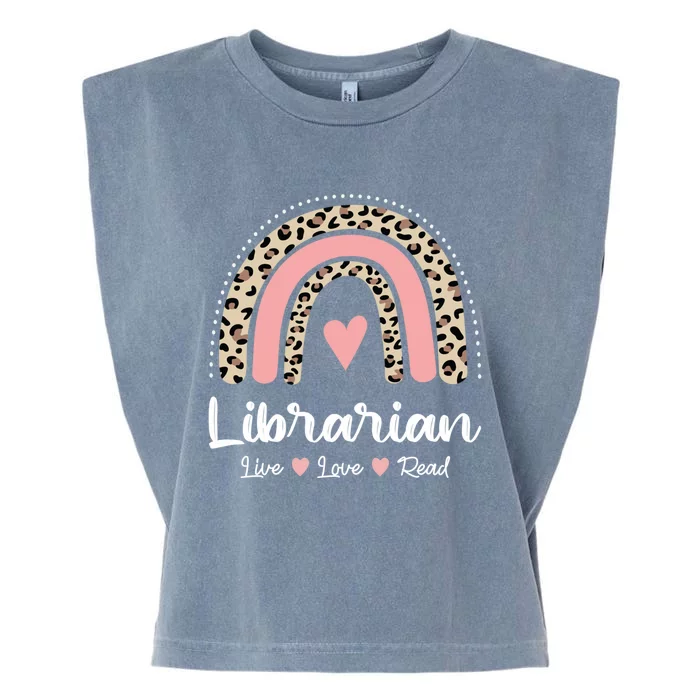 Librarian Library Squad Book Lover Rainbow Cute Literary Gift Garment-Dyed Women's Muscle Tee