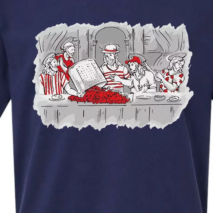 Louisiana Last Supper Funny Crawfish Boil Jesus Cajun Joke Sueded Cloud Jersey T-Shirt