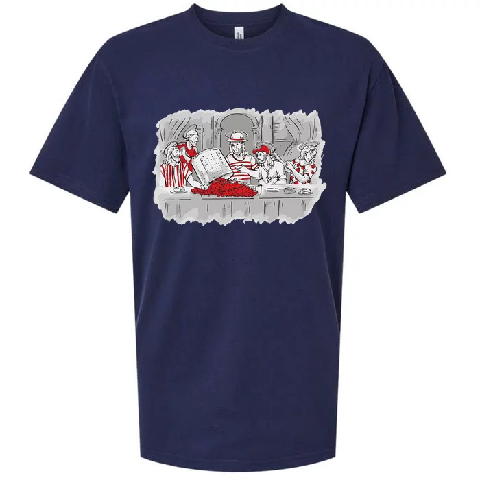 Louisiana Last Supper Funny Crawfish Boil Jesus Cajun Joke Sueded Cloud Jersey T-Shirt