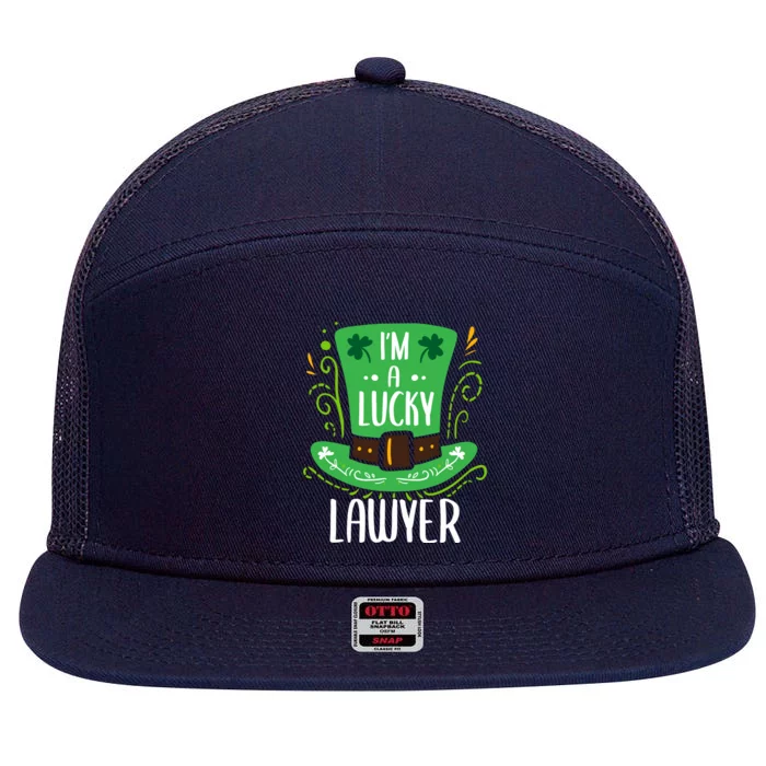 Lucky Lawyer St Patrick's Day Lawyers Gift 7 Panel Mesh Trucker Snapback Hat