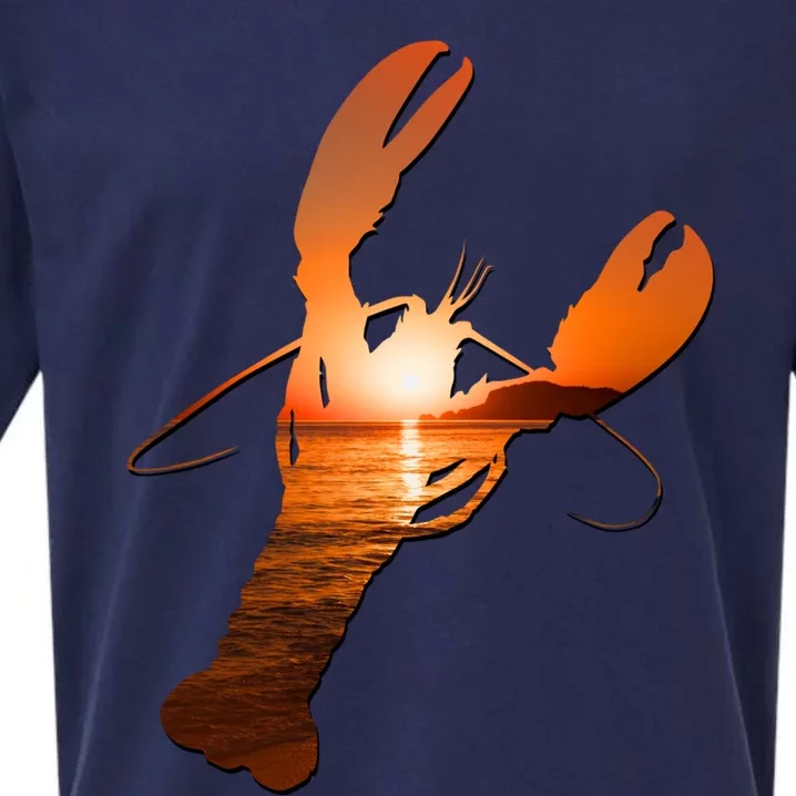 Lobster Lovers Silhouette Earth Day And Ocean Week Meaningful Gift Sueded Cloud Jersey T-Shirt