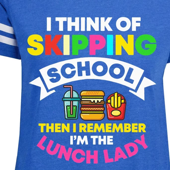 Lunch Lady School Cook Food Service Worker Cafeteria Crew Enza Ladies Jersey Football T-Shirt