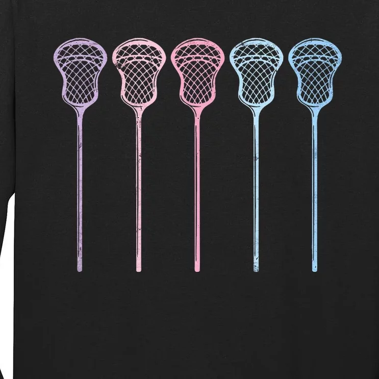 Lacrosse Lacrosse Sticks Woman Retro Tall Long Sleeve T-Shirt