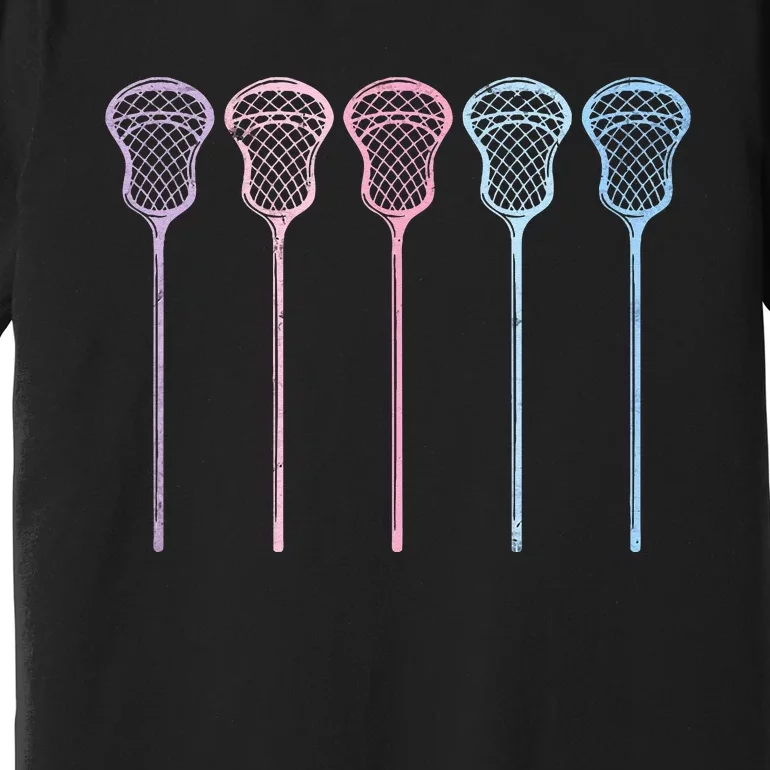 Lacrosse Lacrosse Sticks Woman Retro Premium T-Shirt