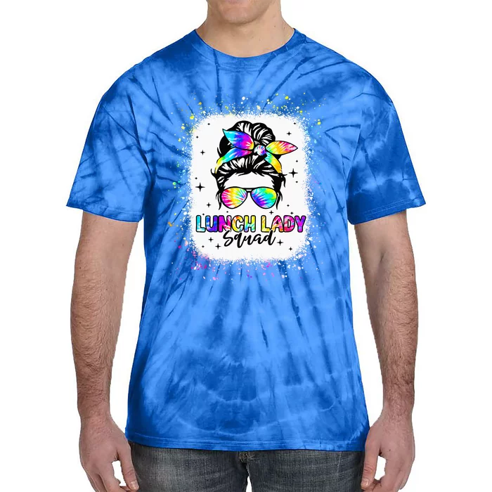 Lunch Lady Squad Messy Bun First Day Back To School Tie-Dye T-Shirt