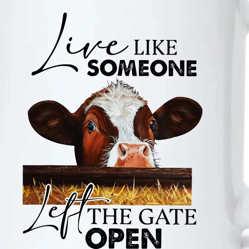 Live Like Someone Left The Gate Open Cow Black Color Changing Mug